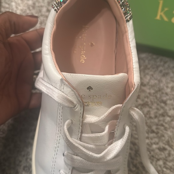 Like new white pair with glitter on back Kate Spade sneakers - Picture 7 of 8
